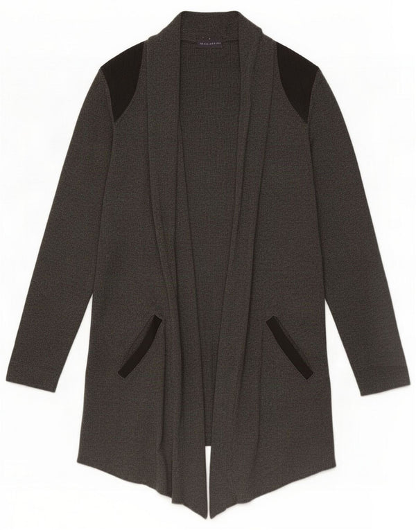 Marks & Spencer Suéter tipo cárdigan largo para mujer UK 44 Gris medio