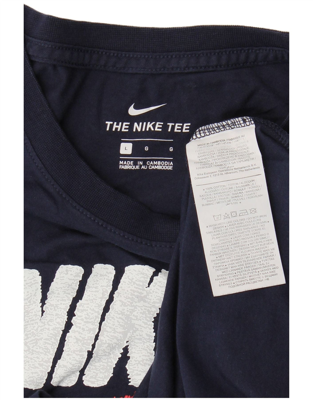 Nike - Camiseta gráfica para hombre, talla grande, algodón azul marino