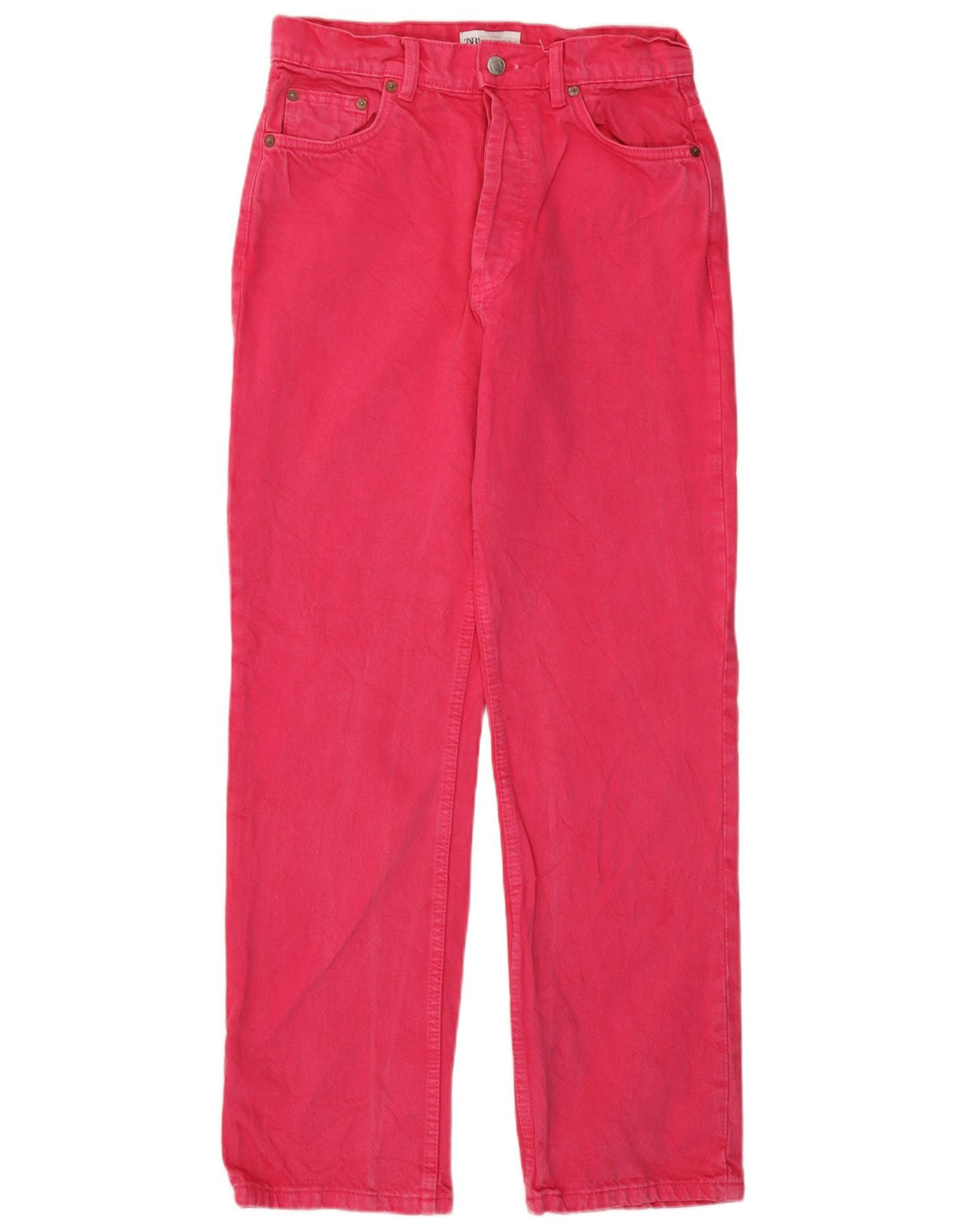Zara Jeans Rectos Para Mujer EU 38 Small W28 L29 Rosa