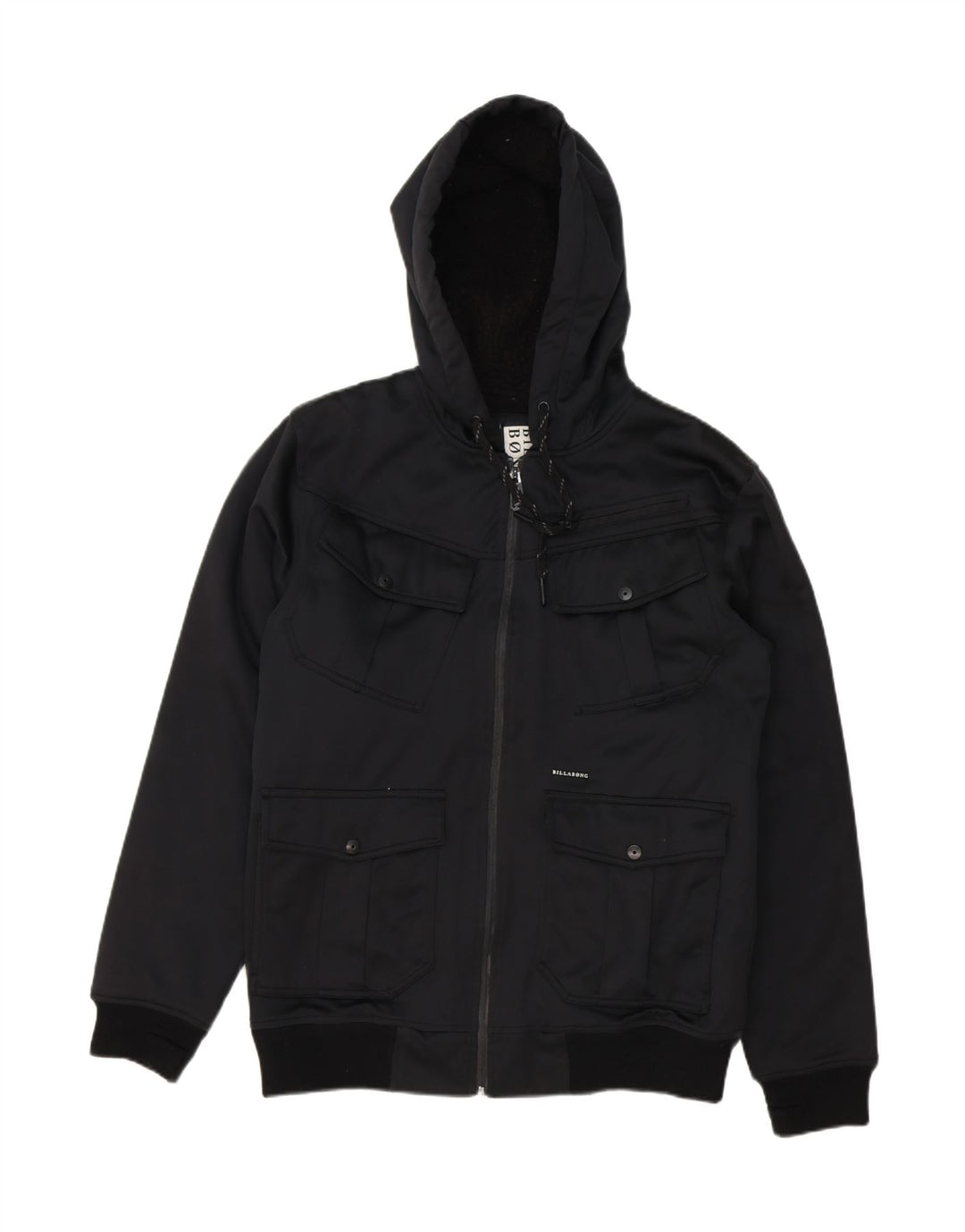 BILLABONG Mens Hooded Utility Jacket UK 40 Large Black Vintage Billabong and Second-Hand Billabong from Messina Hembry 
