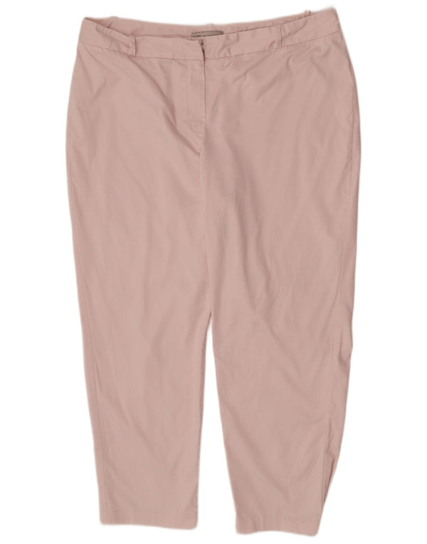 Marks & Spencer Pantalones Capri Slim para Mujer UK 18 XL W38 L26 Algodón Rosa