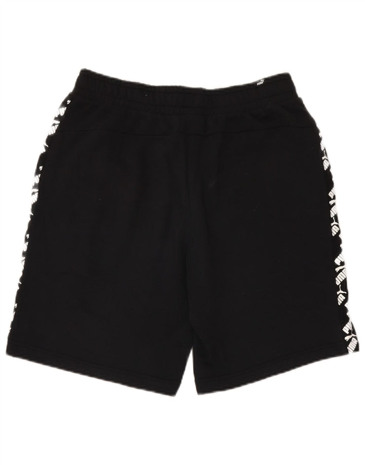 PUMA Shorts deportivos con estampado gráfico para hombre, color negro mediano