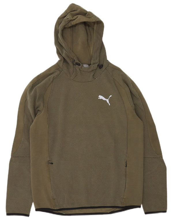 Puma Hombre Sudadera Con Capucha Jumper Medium Khaki Spotted Cotton