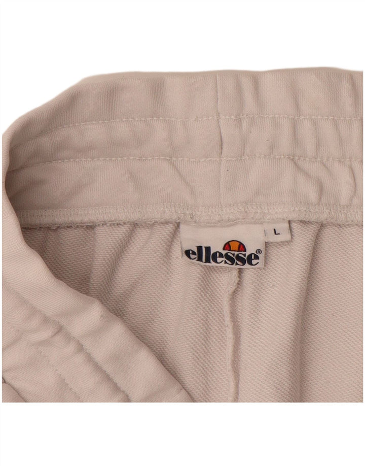 ELLESSE Pantalones de chándal para mujer Joggers UK 40 Large Off White Cotton