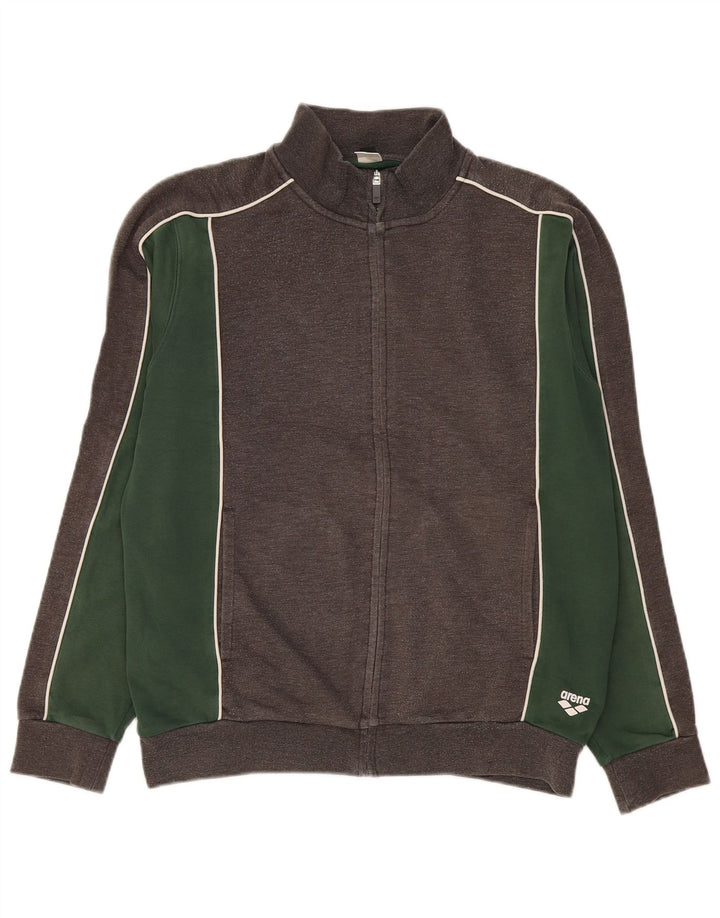 Arena Chaqueta de chándal para hombre de algodón gris con bloques de color grande