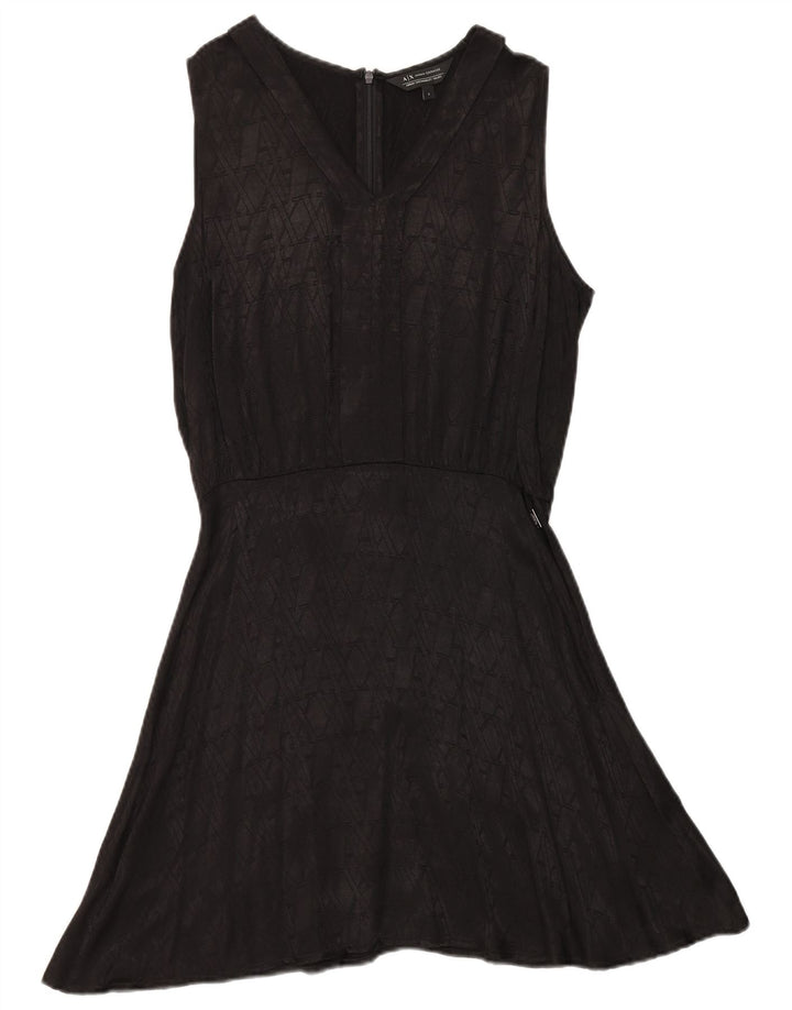 ARMANI EXCHANGE Vestido gráfico sin mangas para mujer US 6 mediano negro