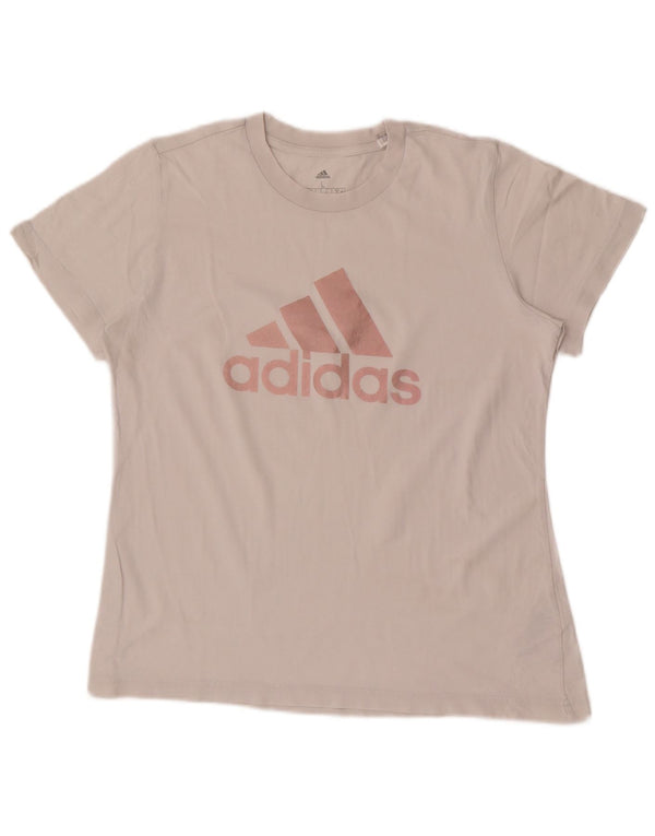 Adidas - Camiseta gráfica para mujer, talla 40, talla grande, algodón blanco