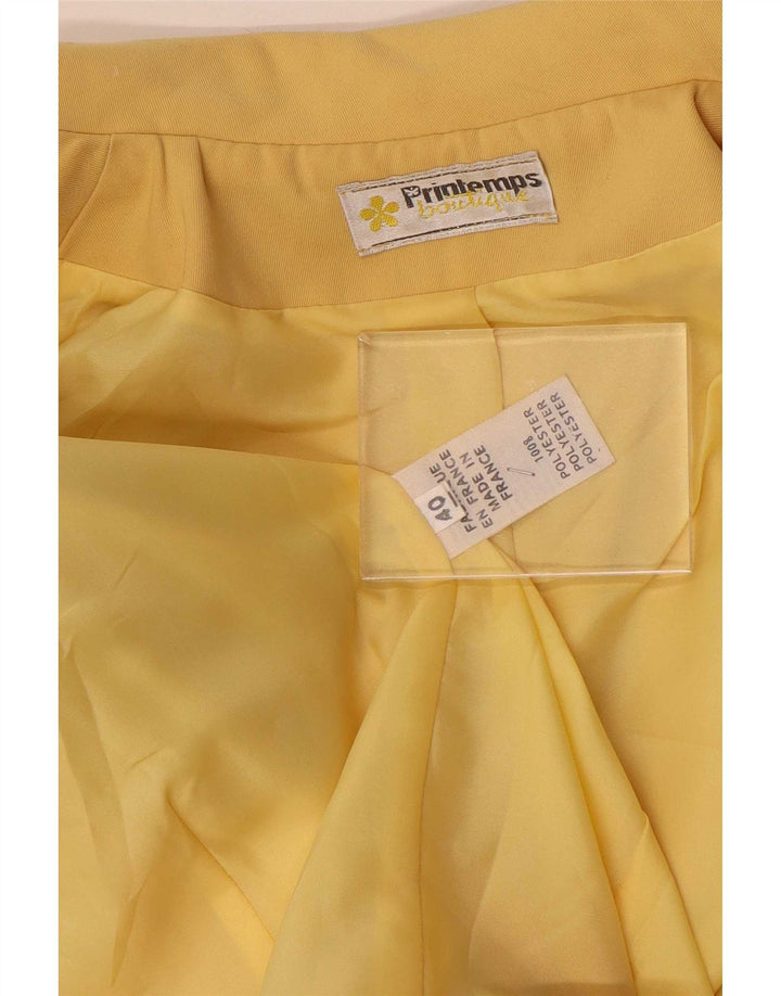 Vintage mujer chaqueta blazer de doble pecho IT 40 pequeño amarillo clásico