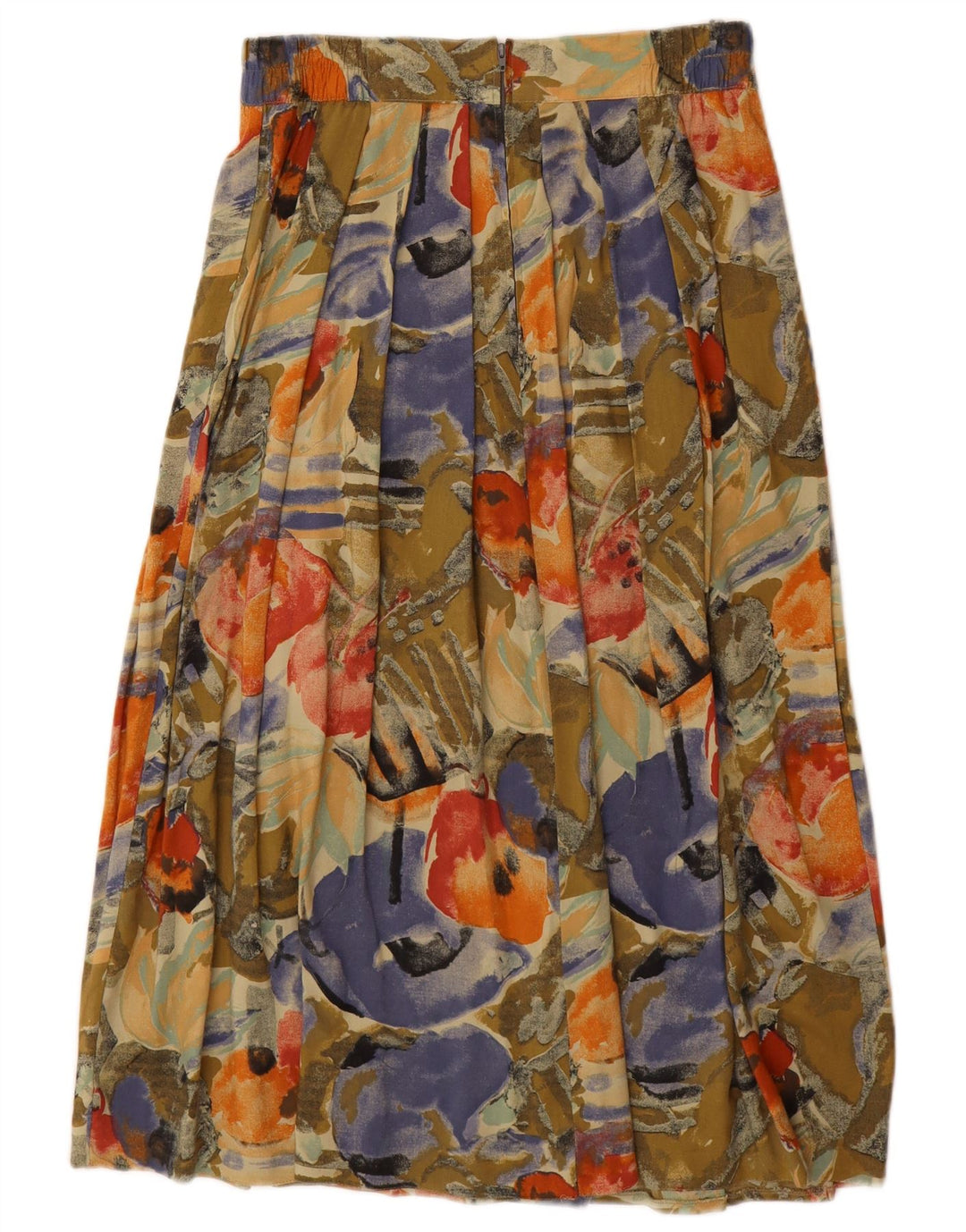 VINTAGE Mujer Maxi Falda Plisada IT 44/46 Medio W28 Multicolor Floral
