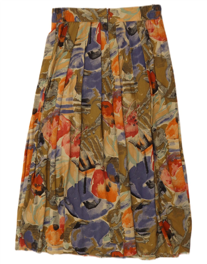 VINTAGE Mujer Maxi Falda Plisada IT 44/46 Medio W28 Multicolor Floral