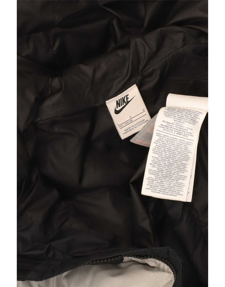 Nike Chaqueta acolchada con capucha para niños de 12 a 13 años, talla grande, color negro