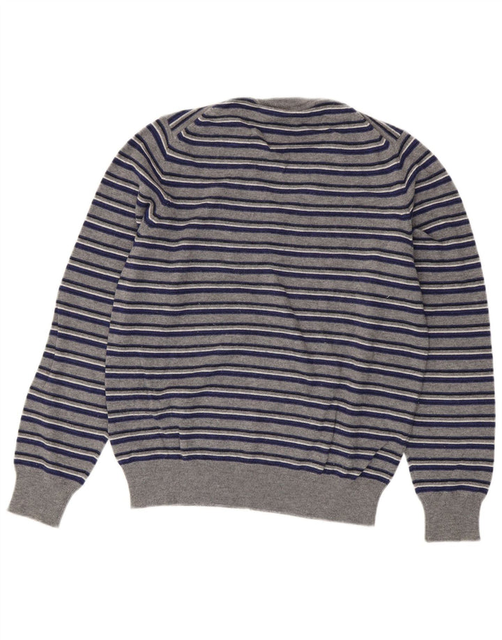 Fred Perry Jersey Con Cuello En V Para Hombre De Lana A Rayas Gris Pequeño