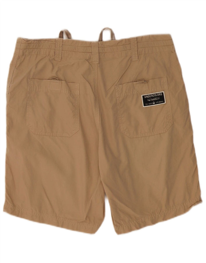 BENETTON Pantalones cortos chinos para hombre mediano W32 Algodón beige