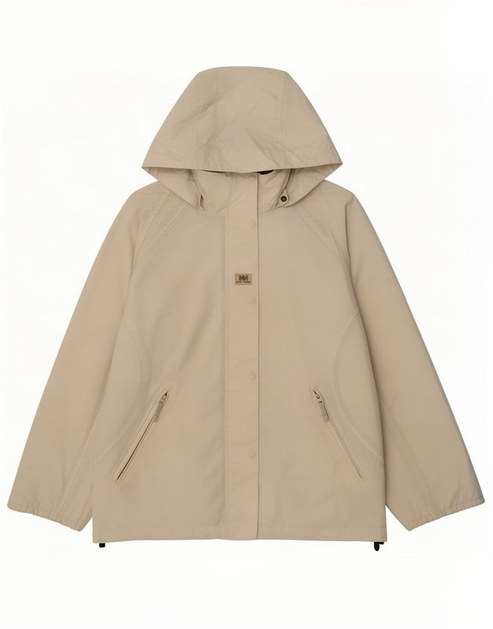 Helly Hansen Chaqueta impermeable con capucha para mujer Reino Unido 46 Grande Poliéster blanco roto