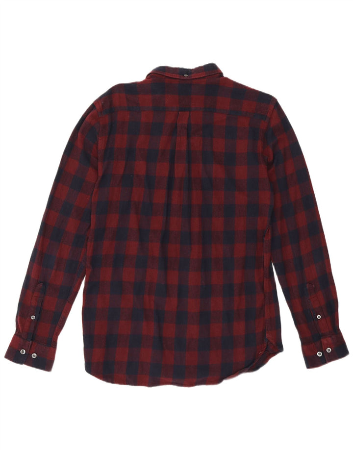Camisa de franela para hombre de French Connection de algodón a cuadros en color burdeos medio