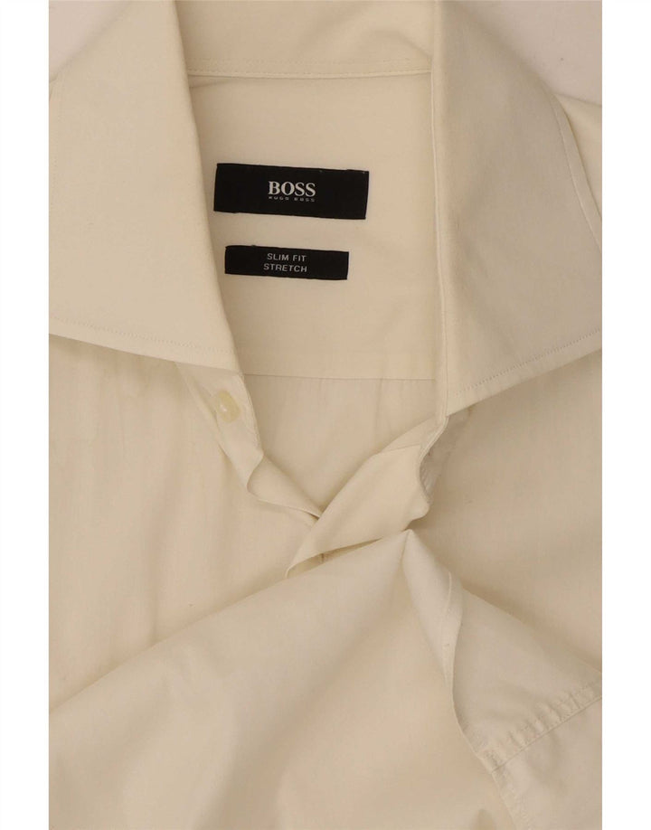 Camisas HUGO BOSS Hombre | Camisa slim fit mediana en blanco roto