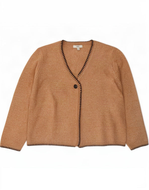 Marks & Spencer Suéter tipo cárdigan extragrande para mujer UK 40 XL Marrón moteado
