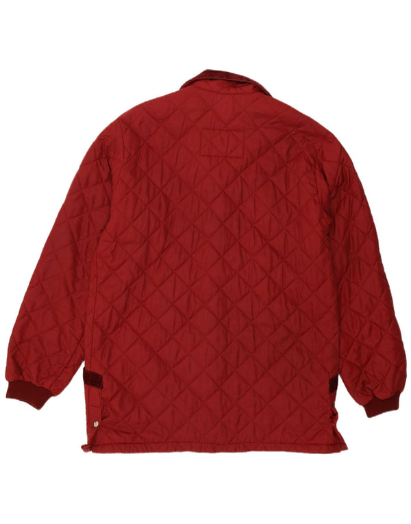 Vintage hombres chaqueta acolchada Reino Unido 40 gran poliamida burdeos