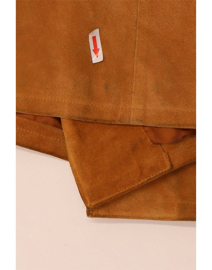 Abrigo vintage de ante para mujer IT 42 Cuero beige medio