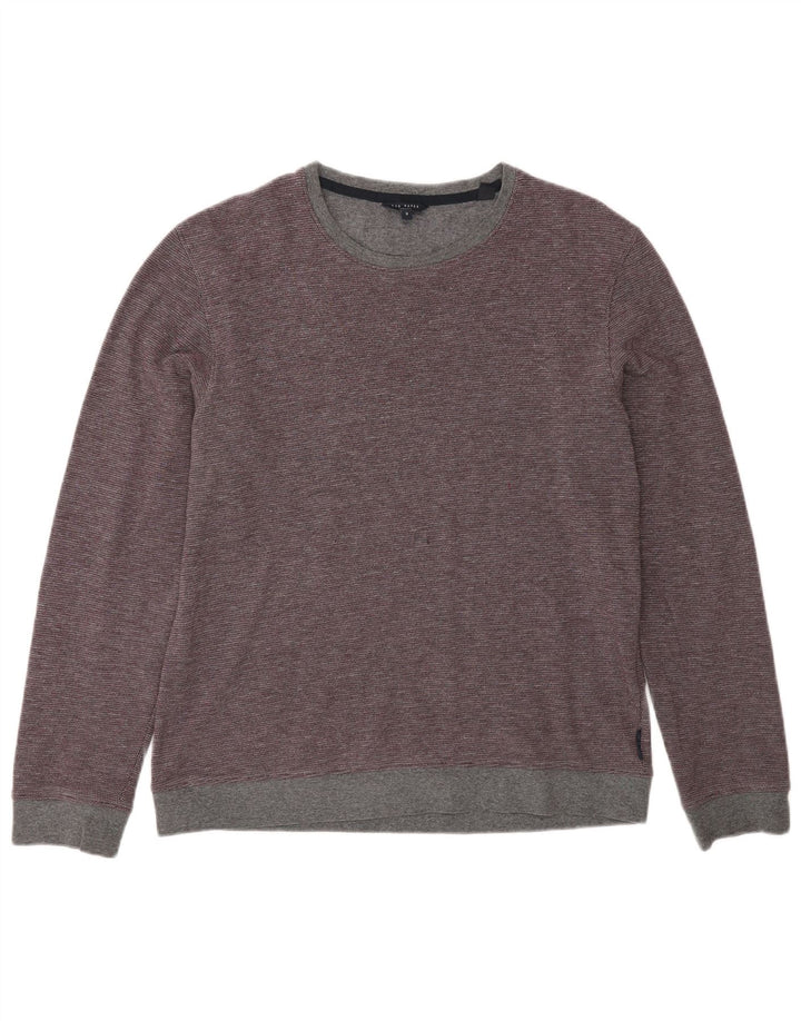 Ted Baker - Jersey de cuello redondo para hombre, talla 3, algodón burdeos mediano