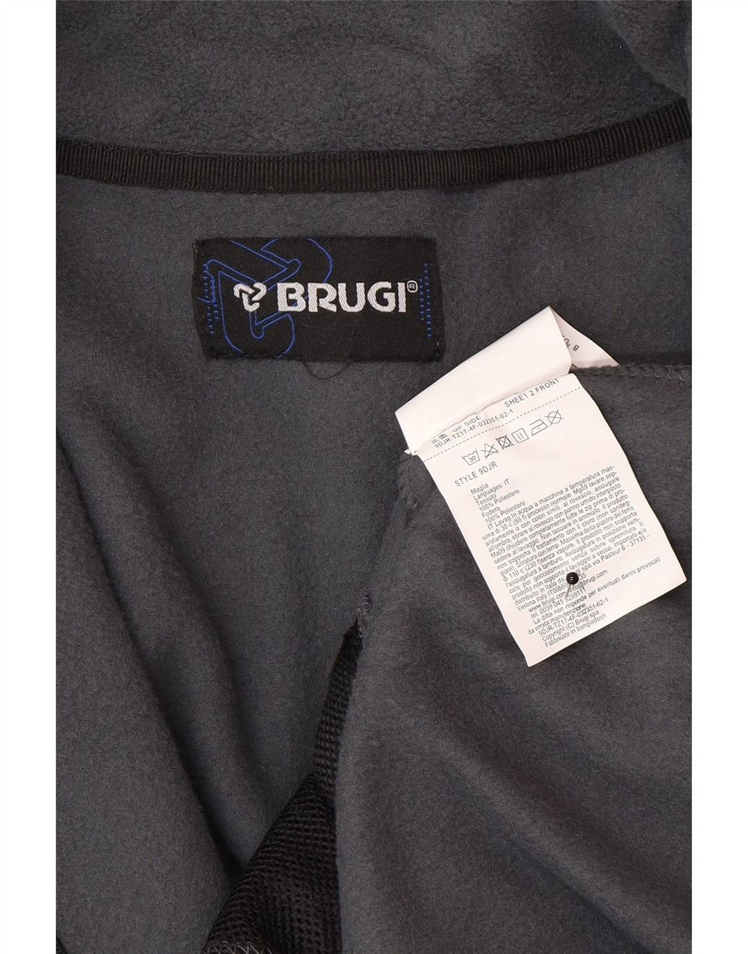 Brugi Chaqueta polar para hombre UK 40 Grande Poliéster gris