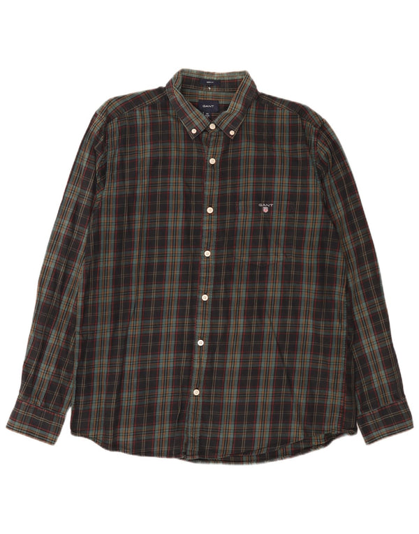 Gant Camisa de franela de ajuste regular para hombre, talla 42/43 17 2XL, cuadros multicolores