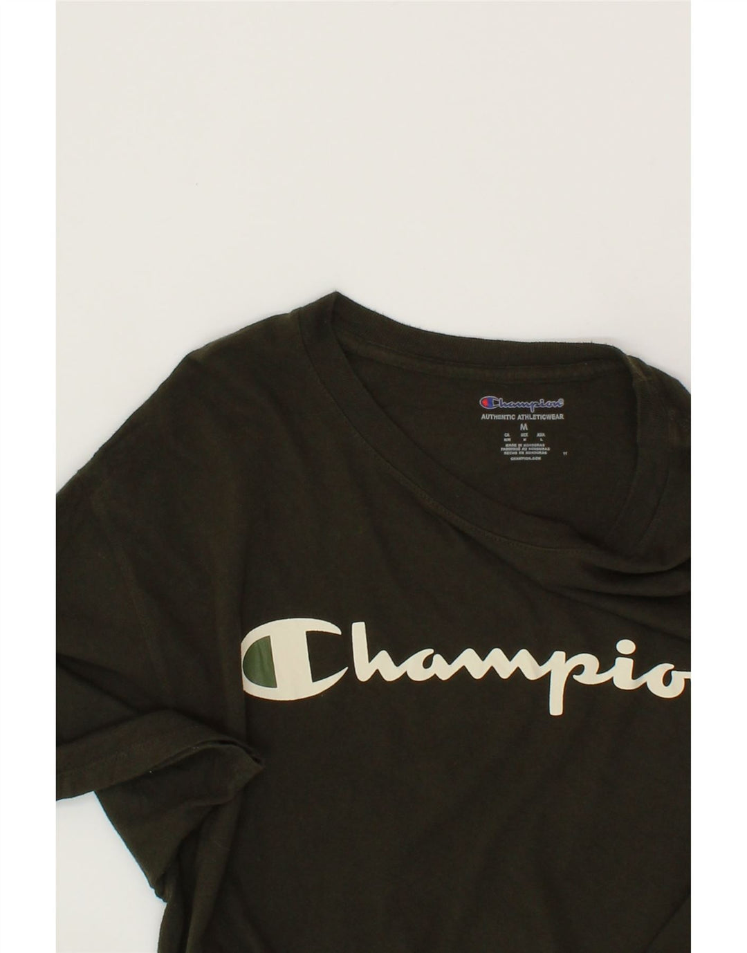 CHAMPION Mens Graphic T-Shirt Top Medium Khaki Cotton Vintage Champion and Second-Hand Champion from Messina Hembry 