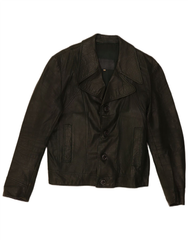 Chaqueta de cuero vintage para hombre IT 52 XL Caqui