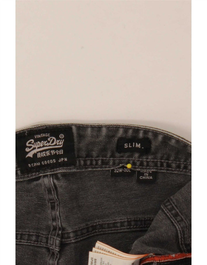Superdry Pantalones cortos vaqueros ajustados Corporal para hombre W32 Algodón gris medio