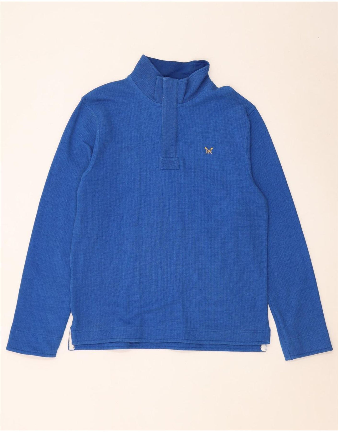 Crew Clothing - Sudadera con cuello y cremallera para hombre, jersey de algodón azul medio