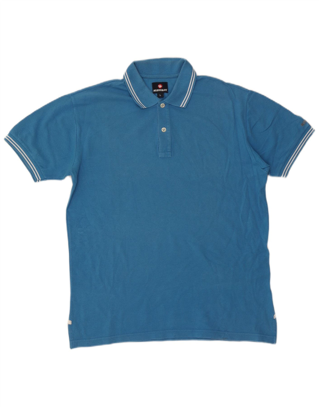 Murphy & Nye Polo para hombre grande de algodón azul