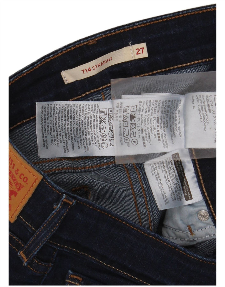 LEVI'S Jeans rectos 714 para mujer W27 L32 Algodón azul marino