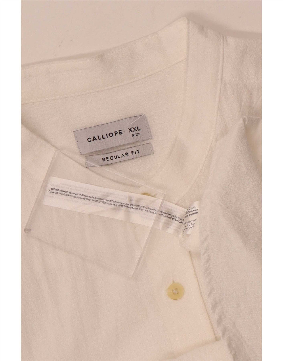 Calliope Camisa Regular Fit para Hombre 2XL Algodón Blanco