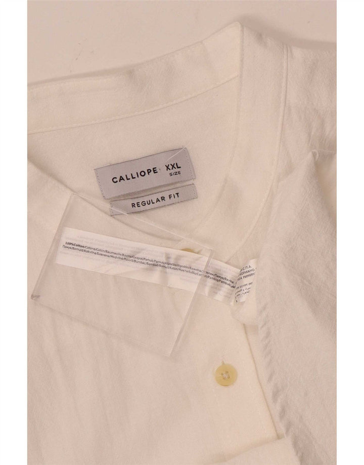 Calliope Camisa Regular Fit para Hombre 2XL Algodón Blanco