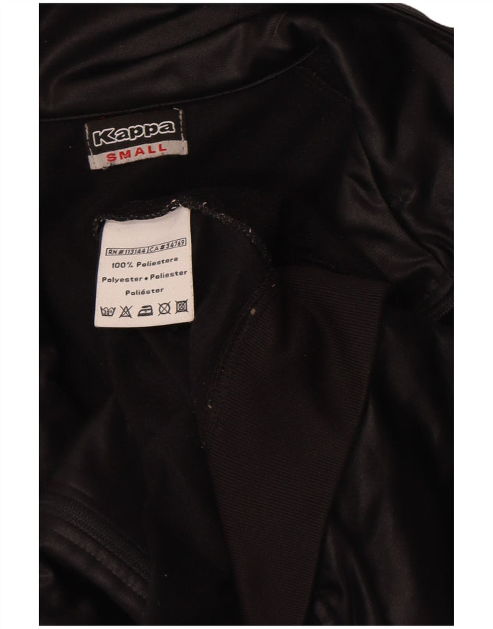 Kappa Mens Graphic Chándal Top Chaqueta Pequeña Poliéster Negro