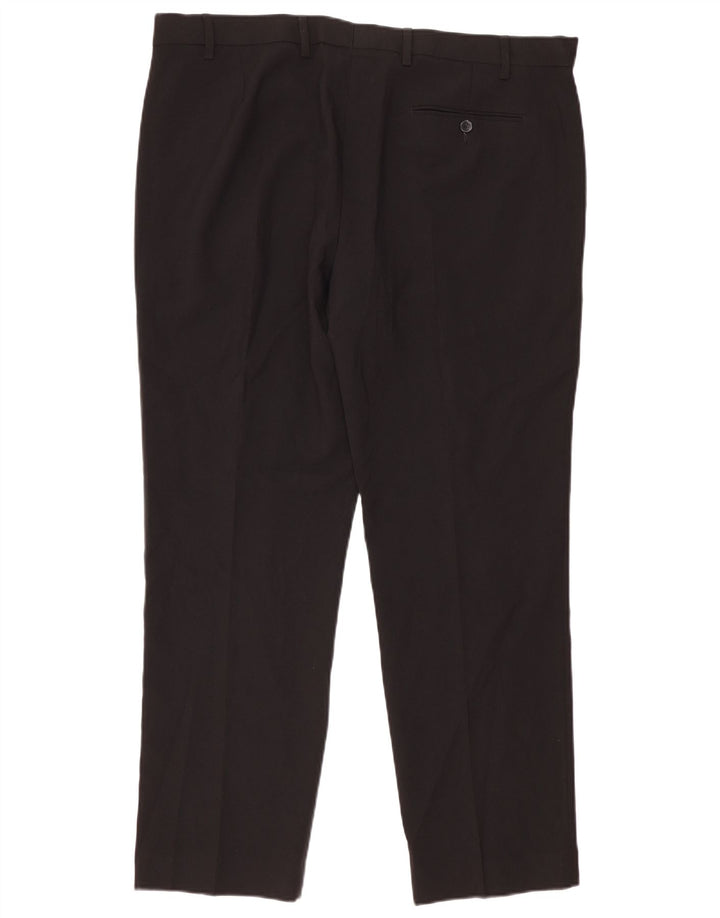 Marks & Spencer Pantalón de traje regular para hombre W40 L31 Poliéster negro
