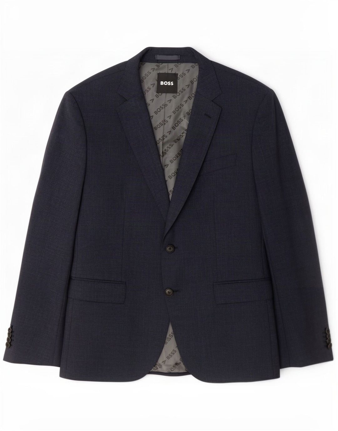 Hugo Boss Chaqueta tipo blazer de 2 botones para hombre UK 52 XL Lana a cuadros azul marino