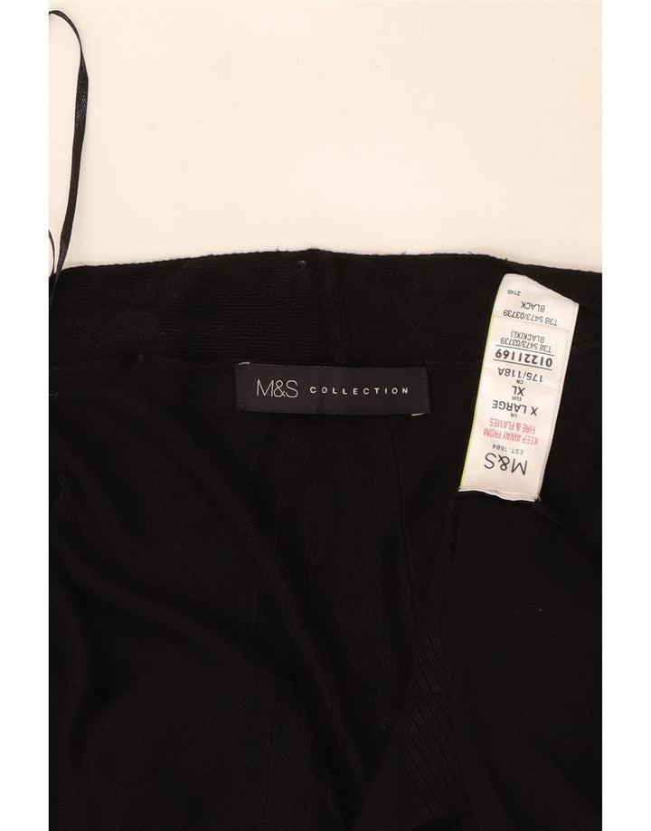 Marks & Spencer Suéter tipo cárdigan abierto largo para mujer UK 40 XL Negro