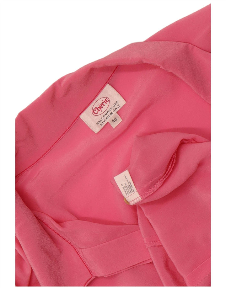 cherie Blusa camisera para mujer IT 48 XL Seda rosa