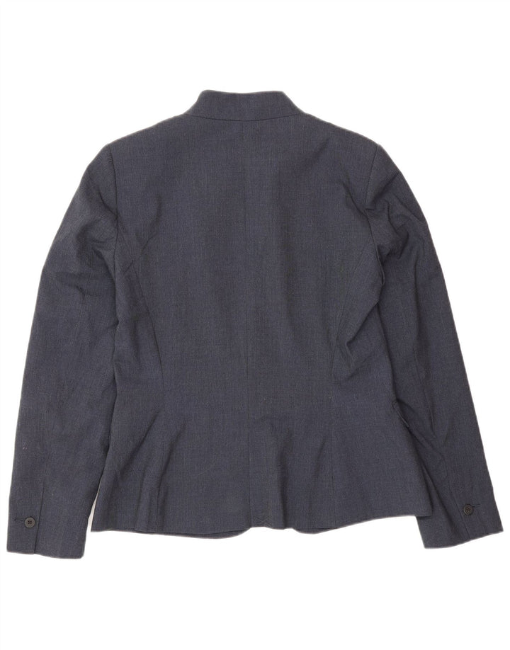 Zara Mujer Chaqueta Blazer De 1 Botón EU 38 Pequeña Poliéster Azul Marino