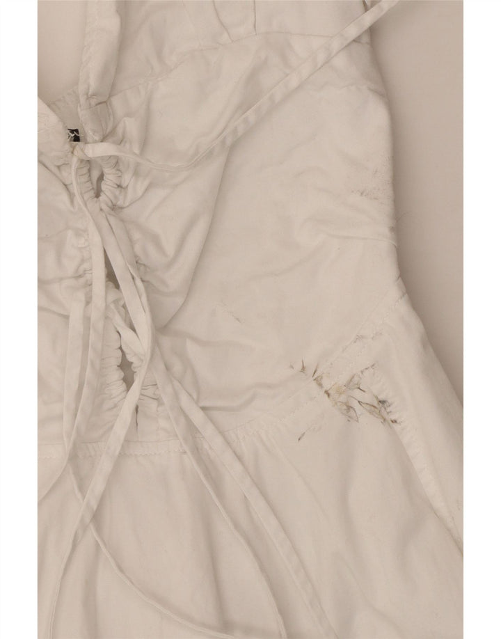 Zara Mujer Vestido De Verano Reino Unido 42 Medio Blanco