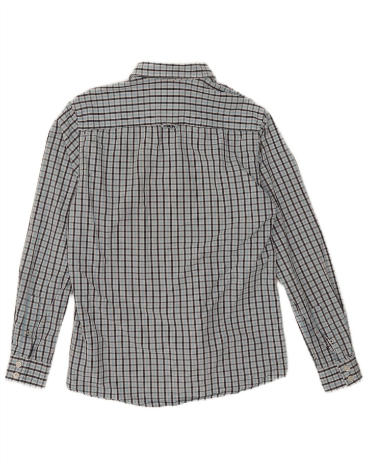 Crew Clothing Camisa ajustada para hombre de algodón a cuadros azul medio