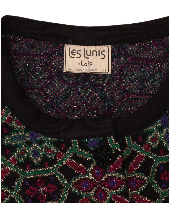 Cárdigan Mujer Les Lunis IT 48 XL Lana Geométrica Multicolor