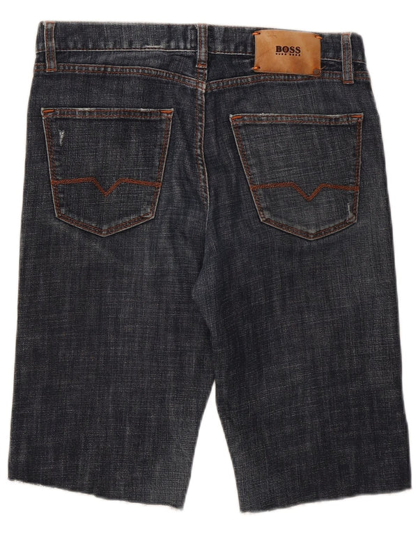 Pantalones Cortos De Mezclilla Hugo Boss Hombre W30 Azul Medio