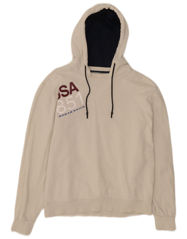 North Sails Jersey con capucha gráfica para mujer UK 20 2XL Algodón blanco roto