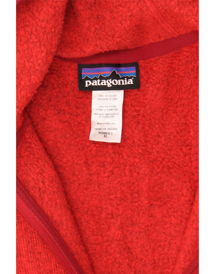 PATAGONIA Suéter con capucha y cremallera para mujer UK 40 XL Poliéster rojo