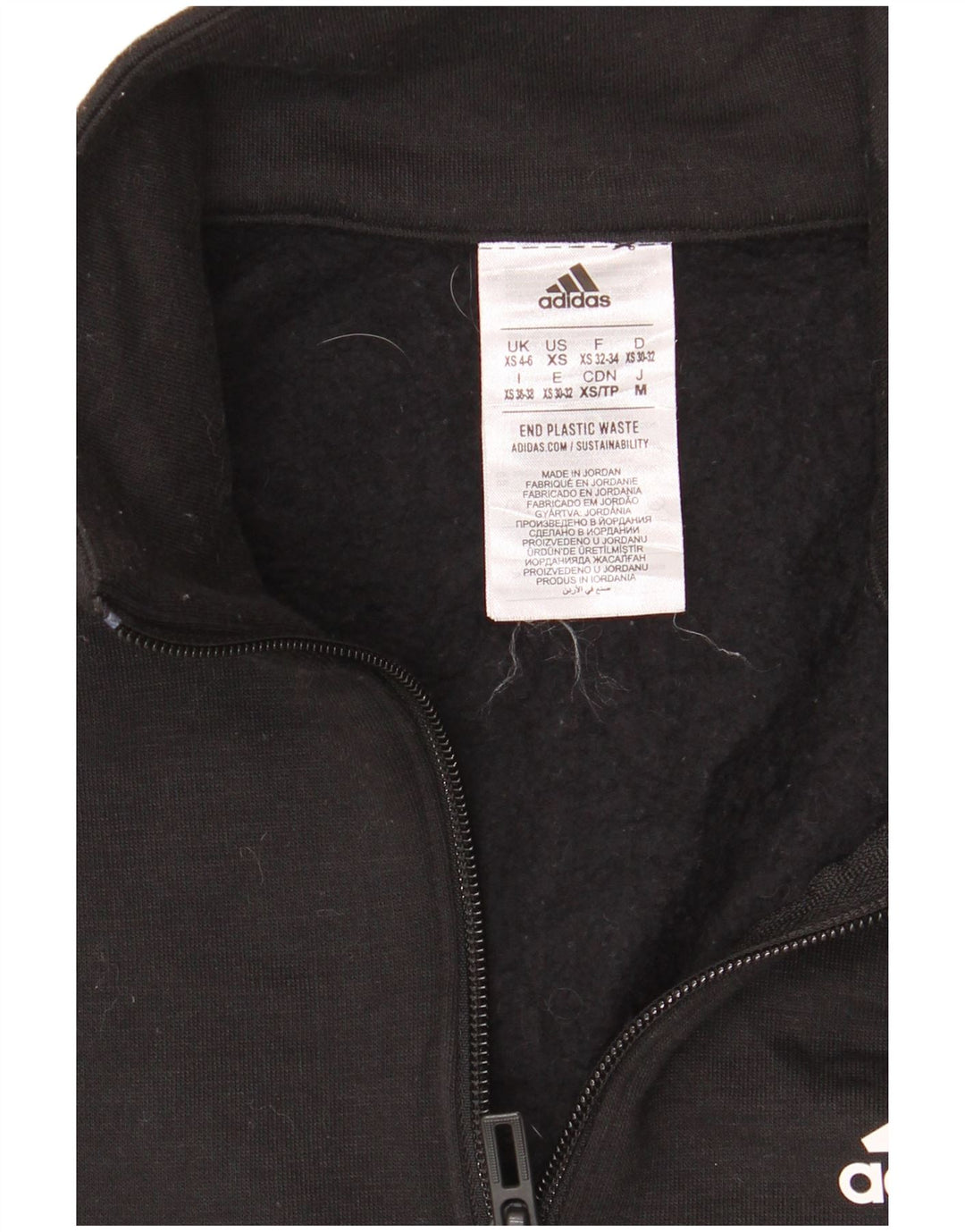 Adidas Mujer Crop Graphic Crop Sudadera Jumper UK 4/6 XS Negro Poliéster