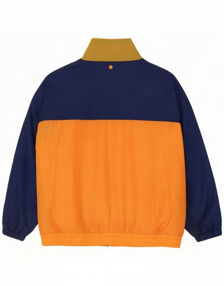 Chaqueta superior de chándal vintage para hombre Nylon color block naranja mediano