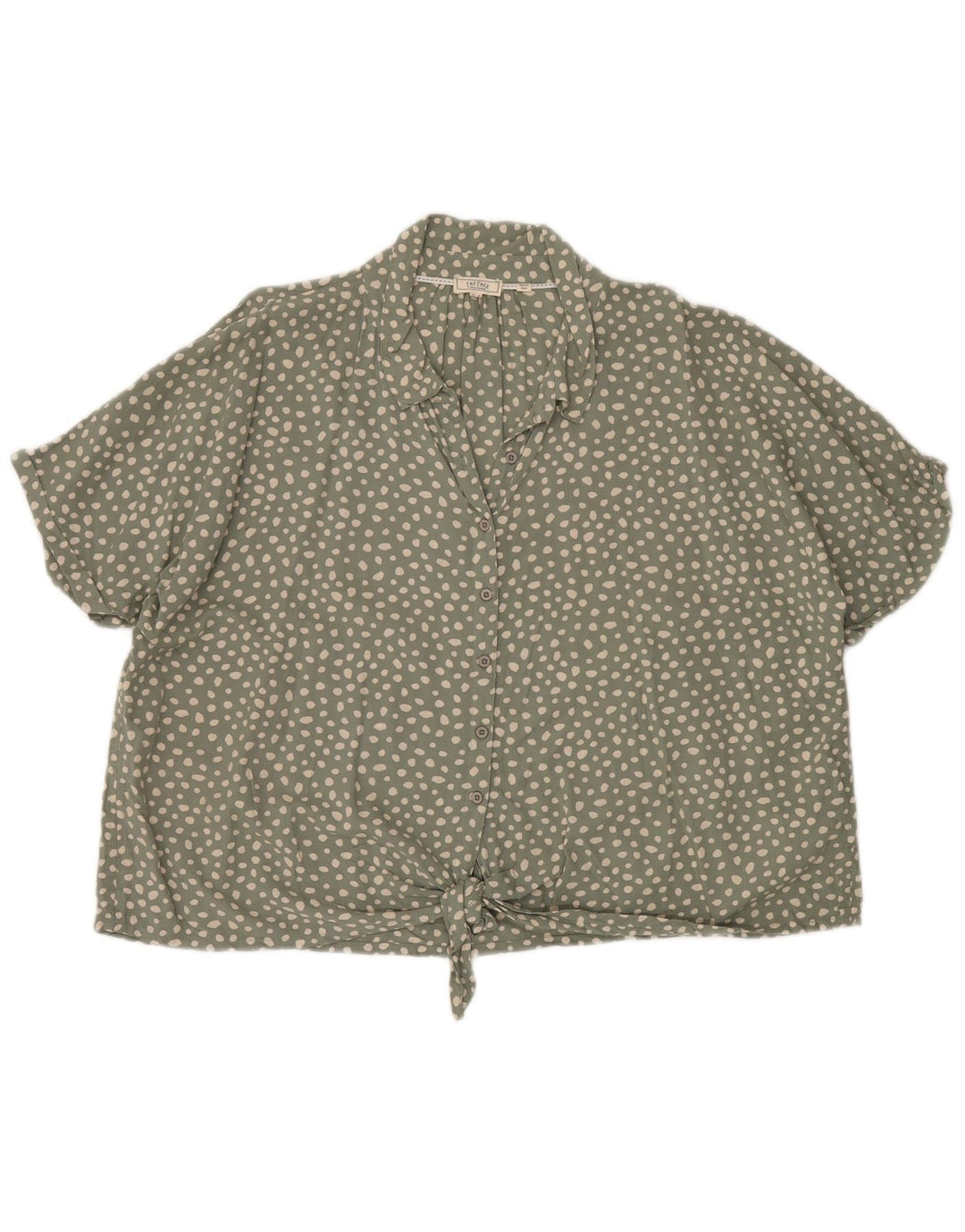 FAT FACE Blusa camisera con lazo frontal para mujer UK 20 2XL Verde manchado