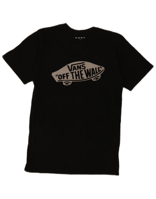 Vans Camiseta con gráfico de ajuste personalizado para hombre, talla pequeña, algodón negro